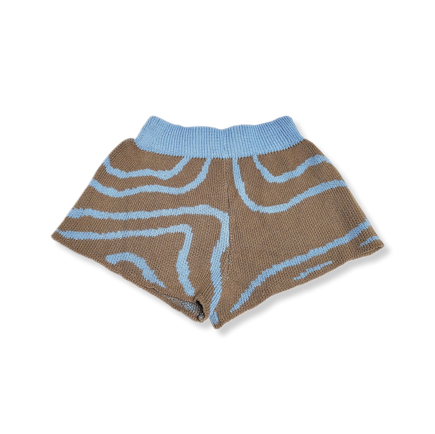 “River shorts” - Brown & blue knit