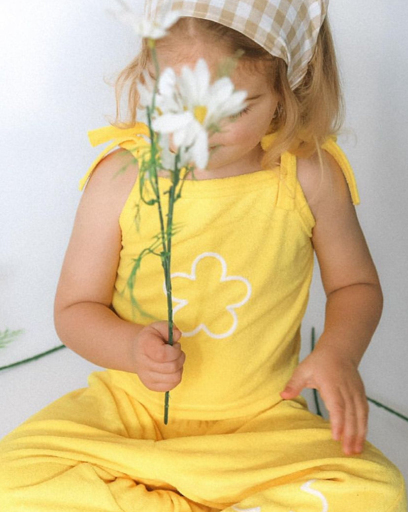 “Daisy top” yellow terry towel